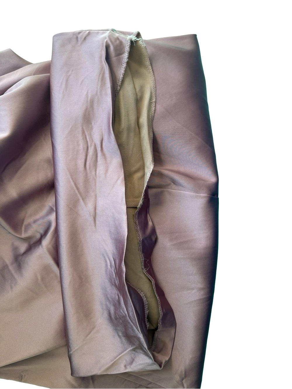 Le Chateau Satin Draped Midi Dress in Dusty Rose Size M Cocktail Formal Wedding - Picture 12 of 16